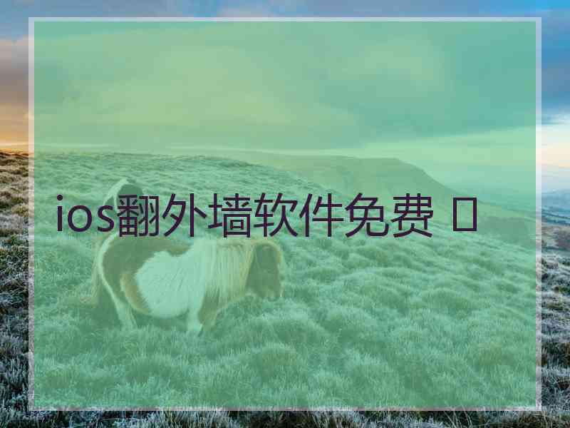 ios翻外墙软件免费 	