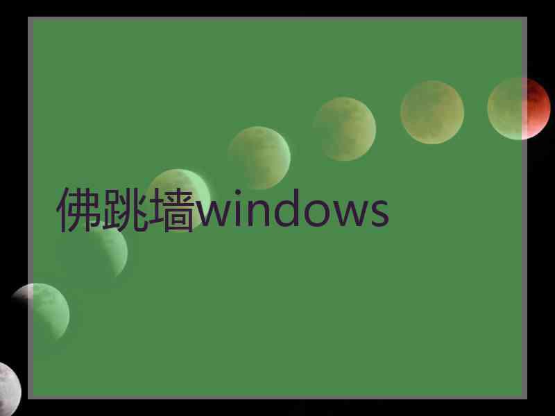 佛跳墙windows