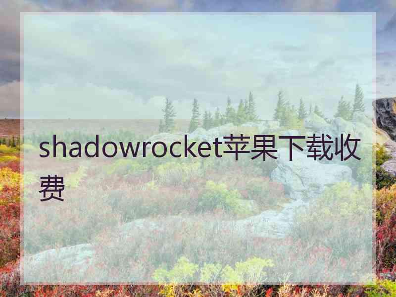 shadowrocket苹果下载收费