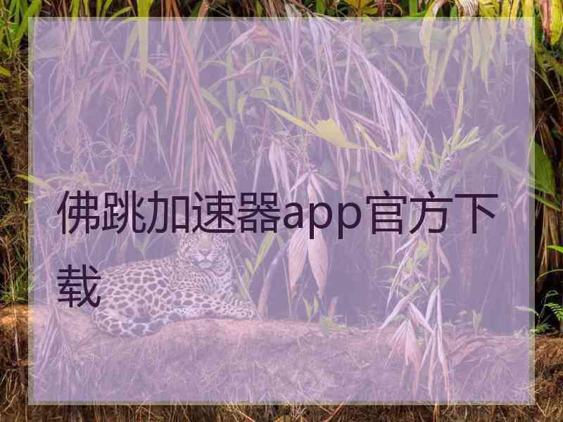 佛跳加速器app官方下载